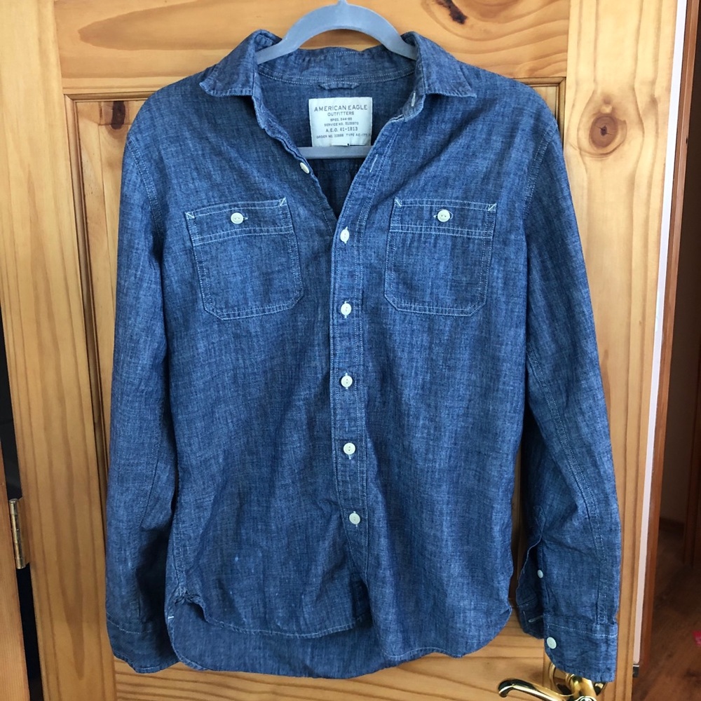 AE Double Breasted Denim Button-Up